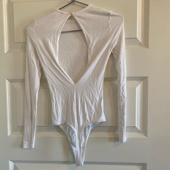 American Apparel White Longsleeve Bodysuit - Picture 3 of 5